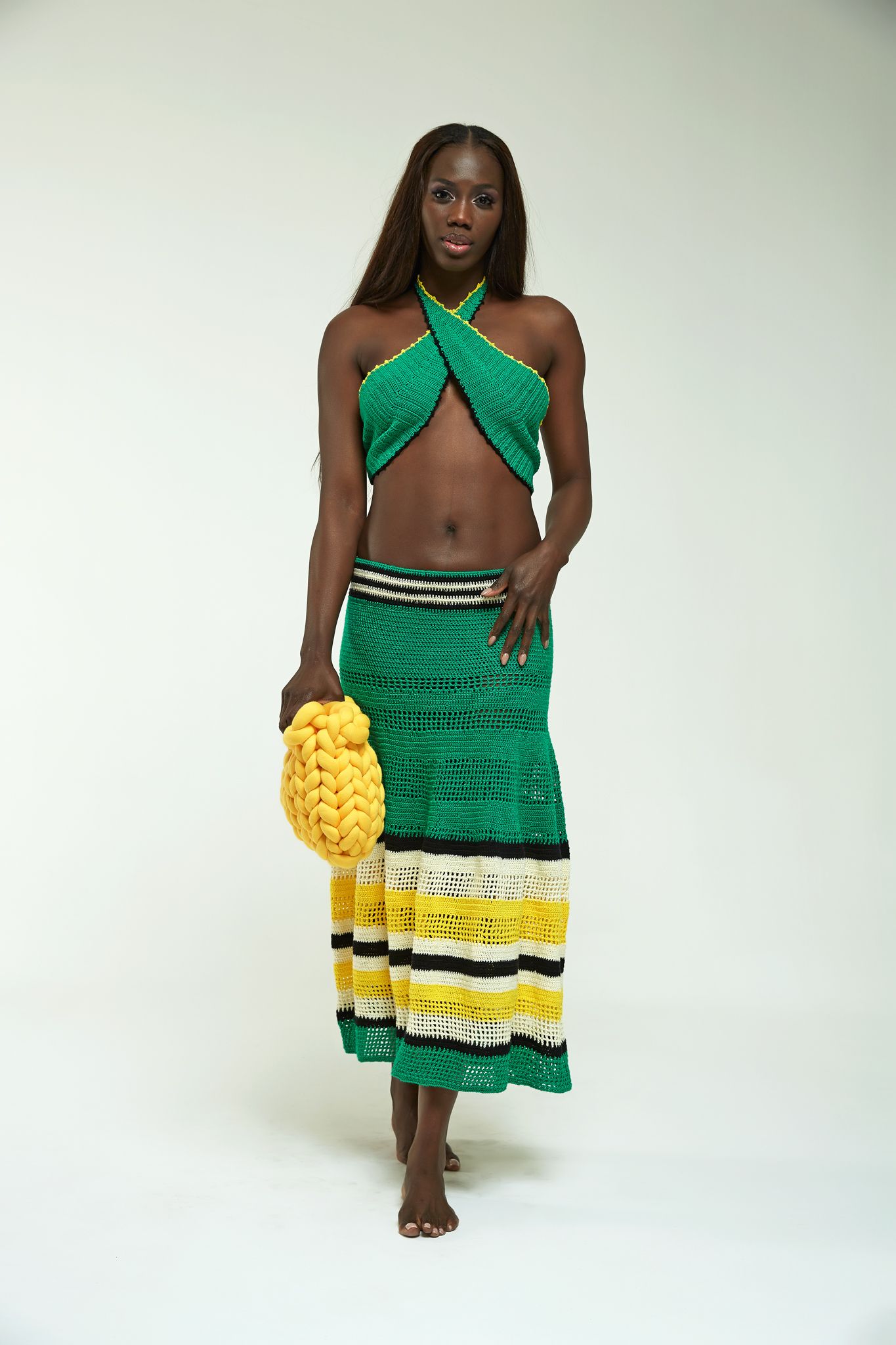 Scarlet Handcrafted crochet crossover top and maxi skirt